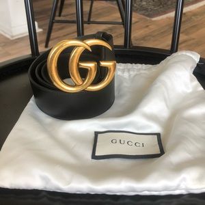 Gucci GG Black leather Belt